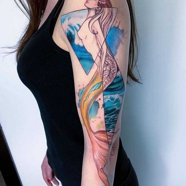 Large And Colorful Image Of A Siren Over Arm