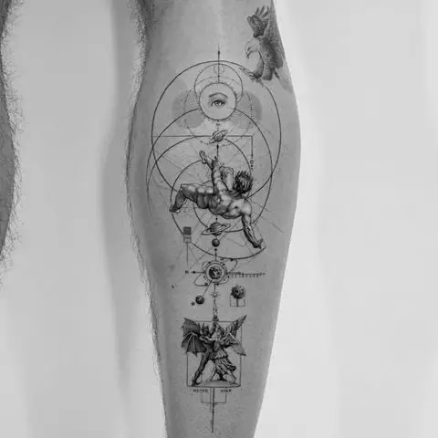 A Complex Graphic Icarus Tattoo