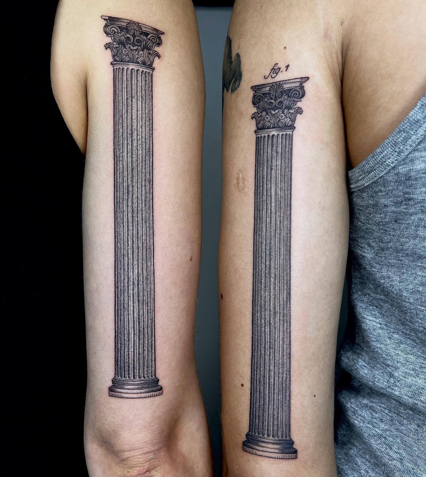 Corinthian Columns Architecture Tattoo