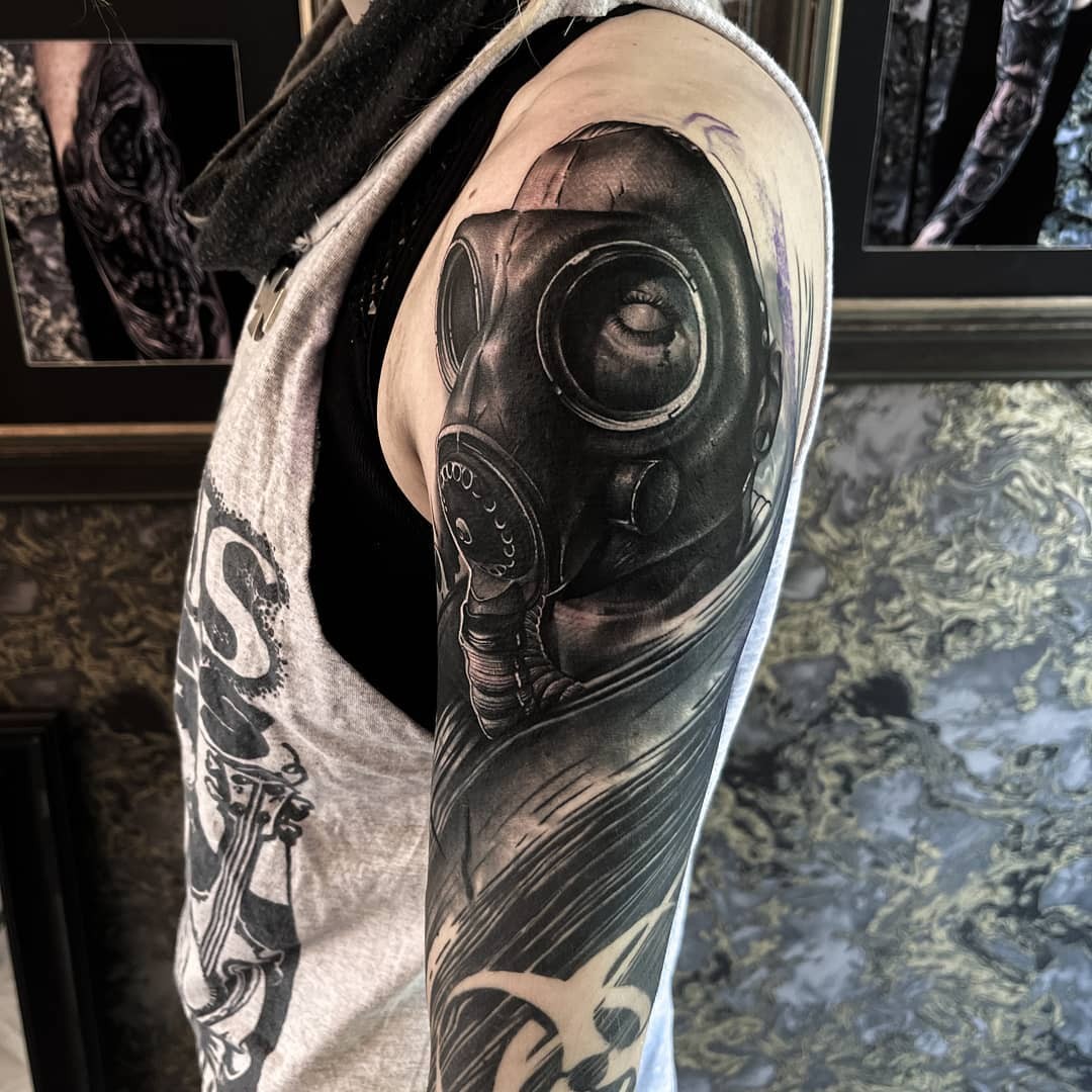 Biohazard Tattoo with Mask