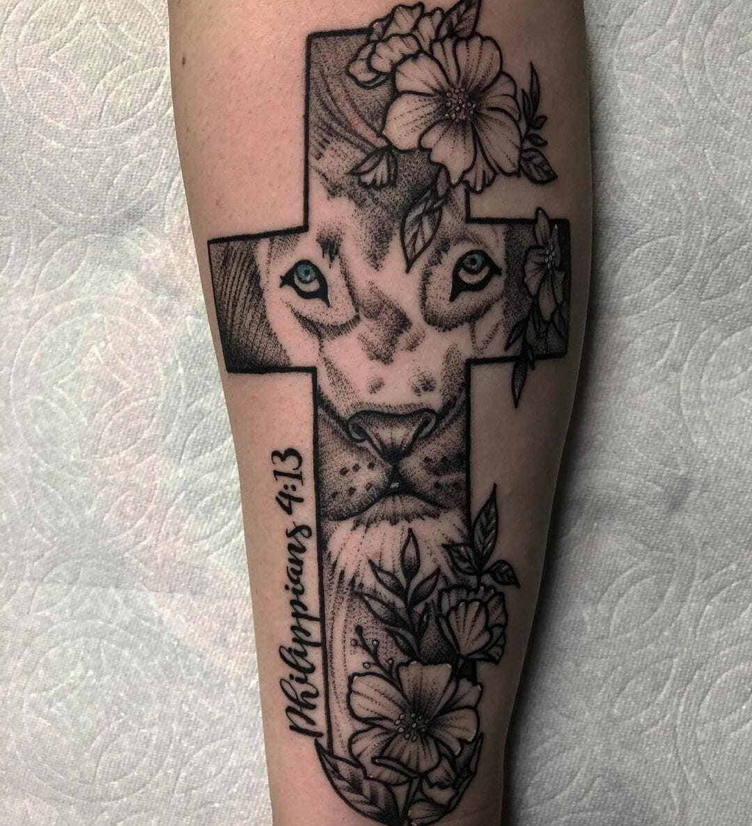 Lion Philippians 4 13 Tattoo