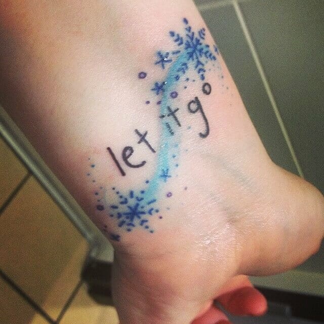 ‘Frozen’-Themed Let It Go Wrist Tattoo With Snowflakes