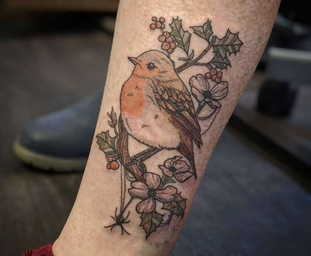 Foot And Ankle Tattoos Bird Design