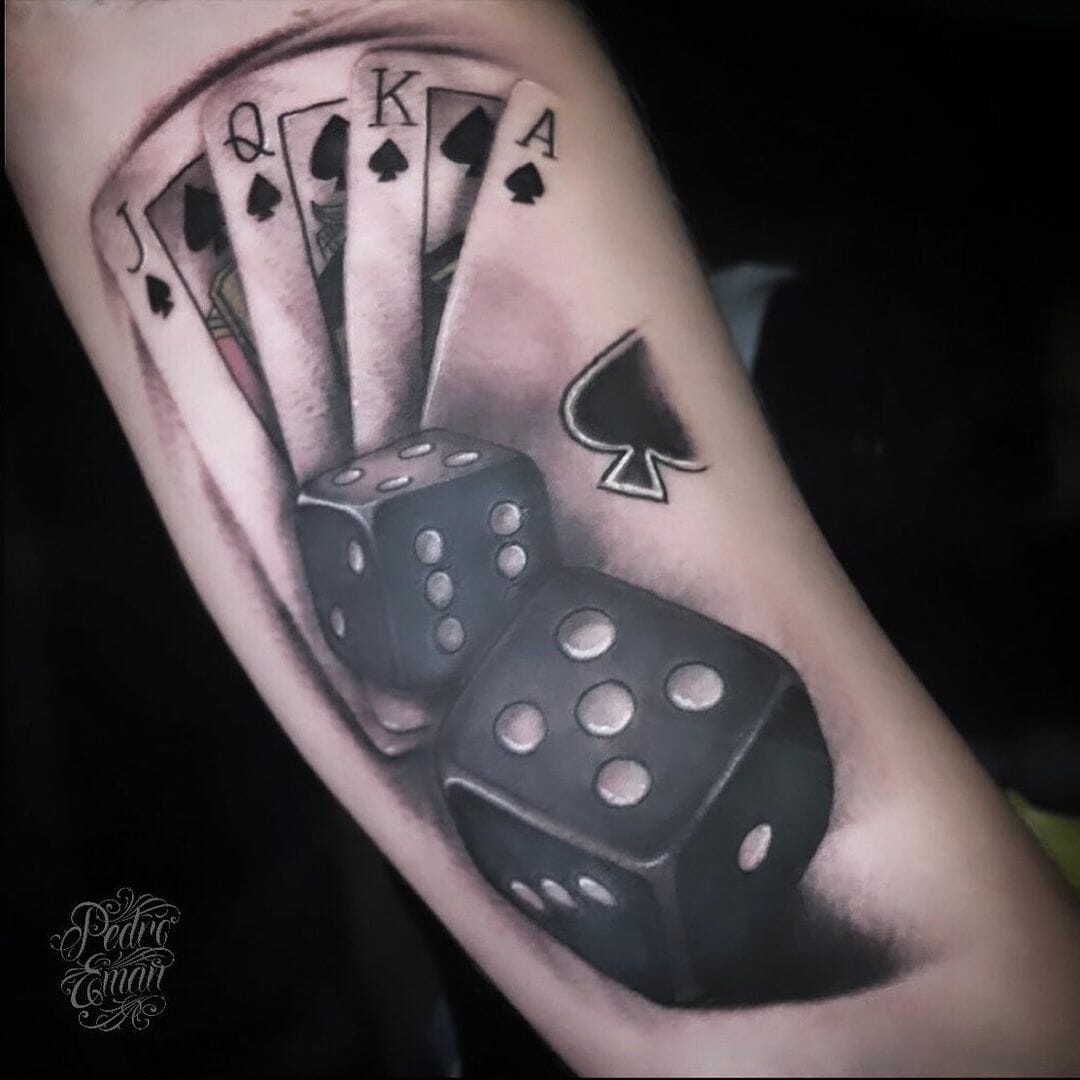 Playing Cards With Dice Tattoo