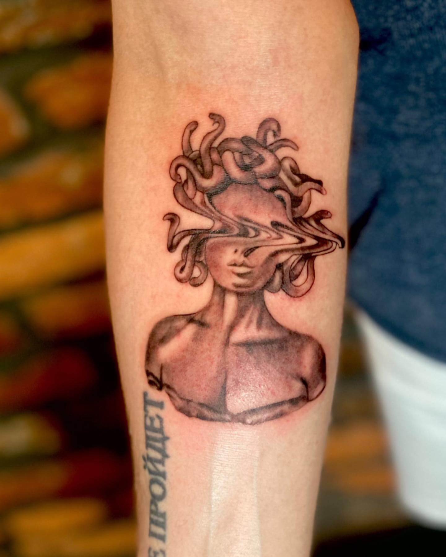 Abstract Small Medusa Tattoo