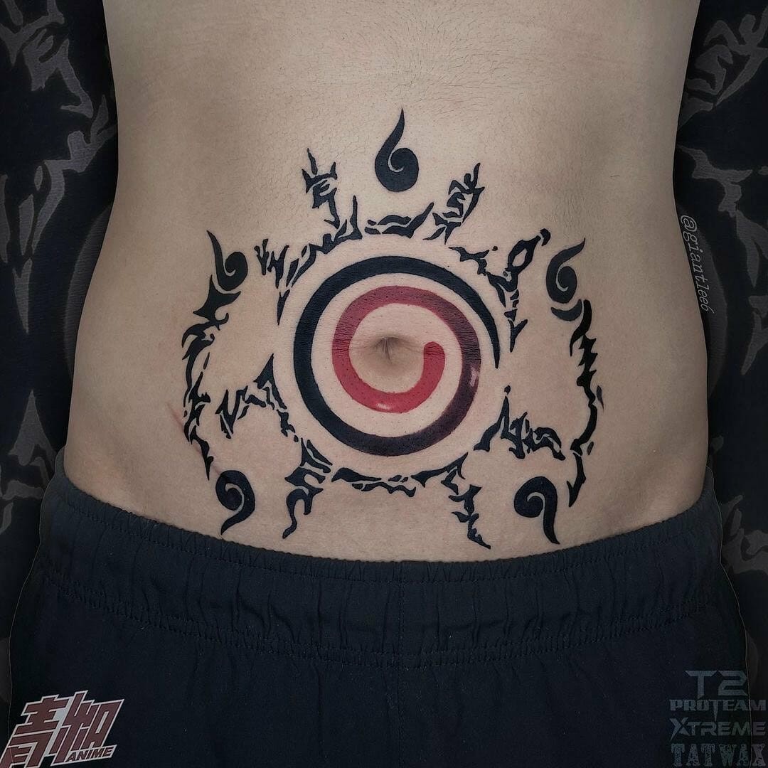 The Classic Naruto Seal Tatto On The Belly