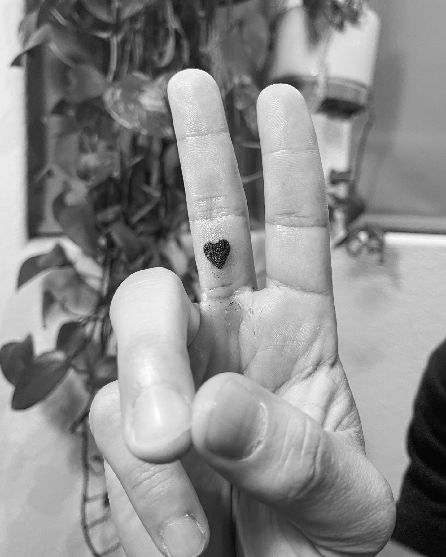 Middle Finger Heart Tattoo