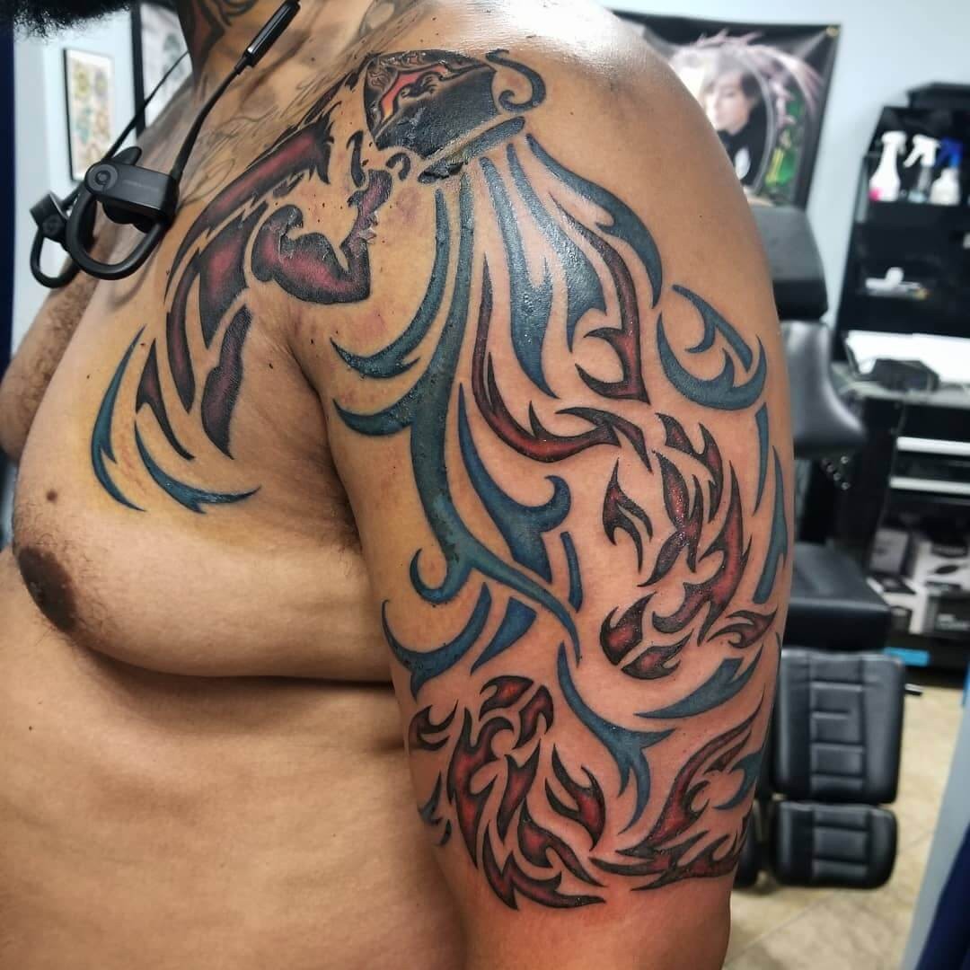 Tribal Fish Pisces Tattoo Male