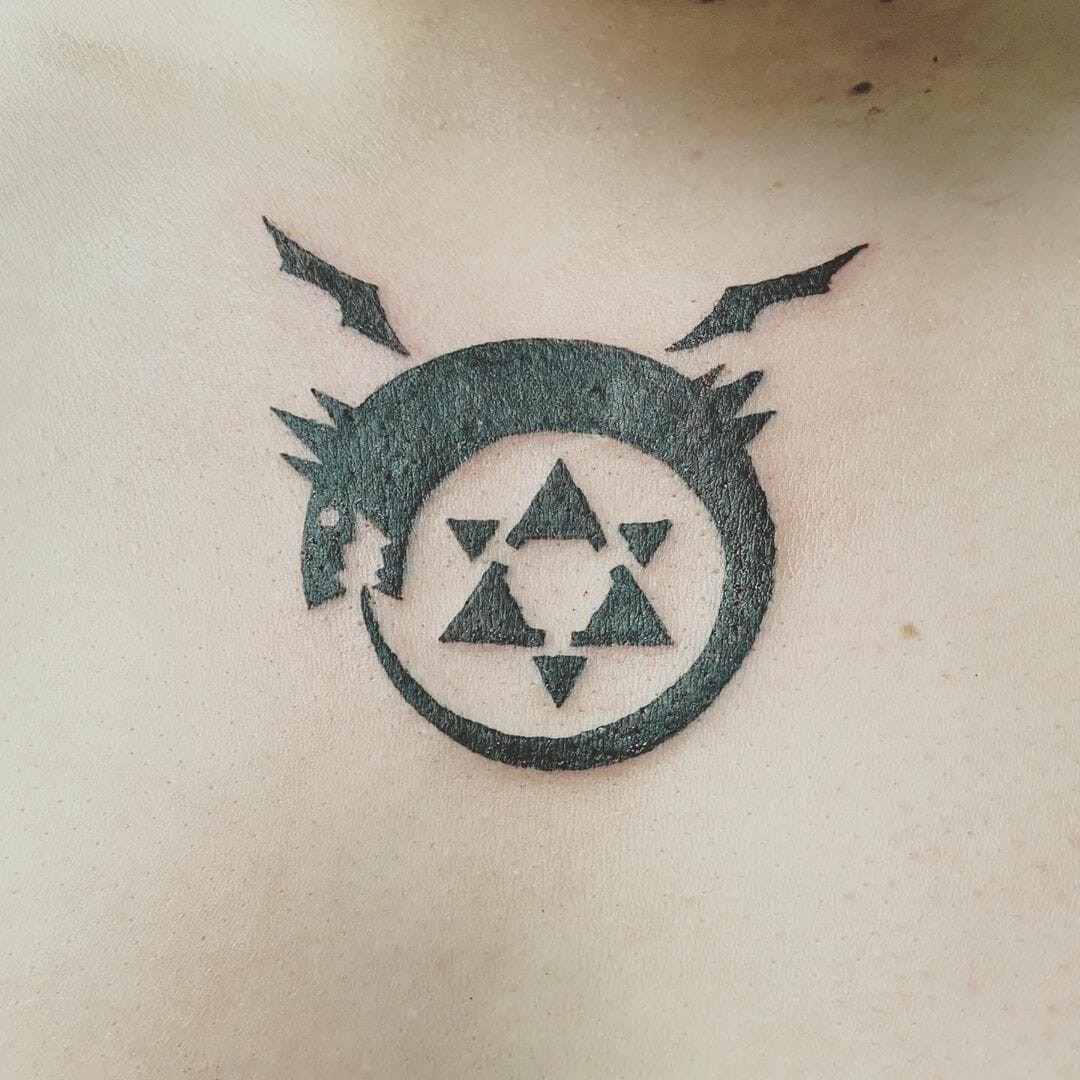 Black Ink Homunculus Symbol FMA Tattoo