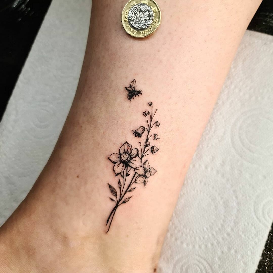 The Beloved Mini Larkspur Tattoos