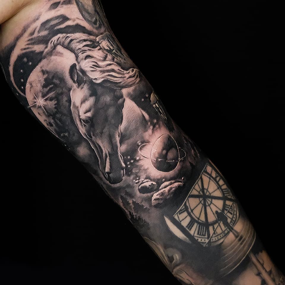 Year Of The Horse Zodiac Tattoo