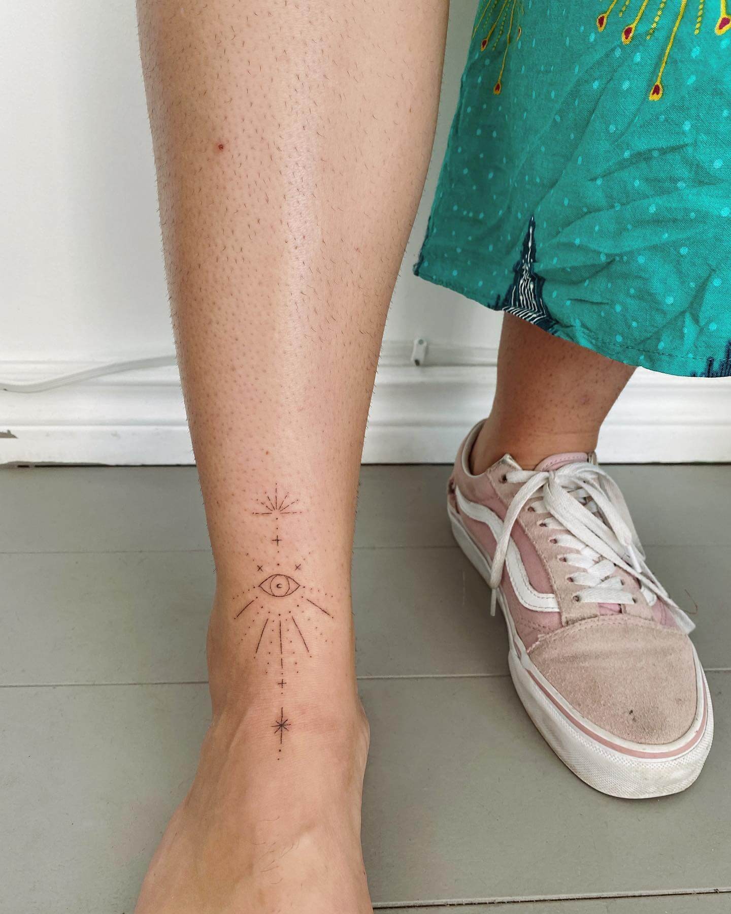 Ankle Evil Eye Tattoo