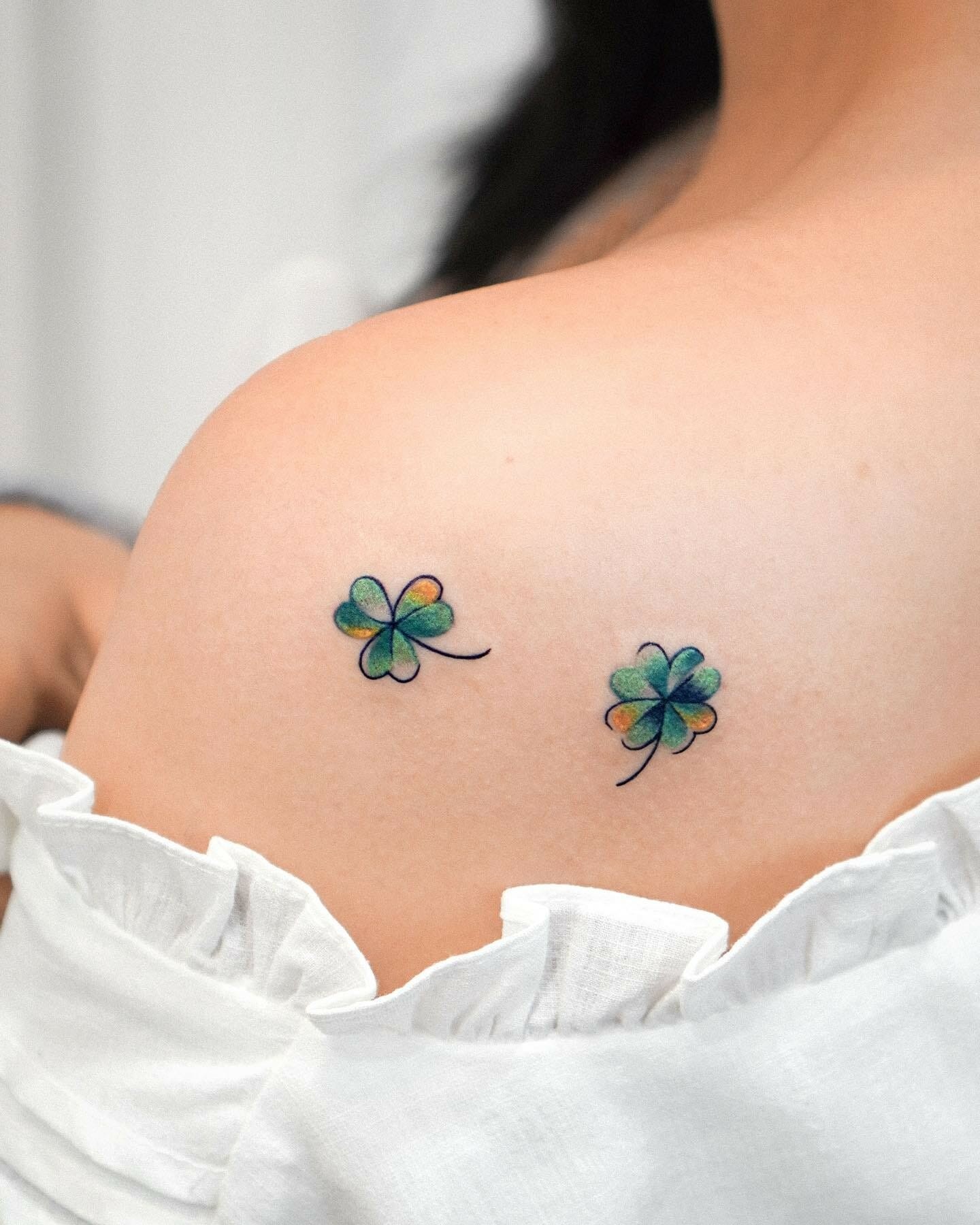 Cute and Small Four Leaf Clover Tattoo Designs