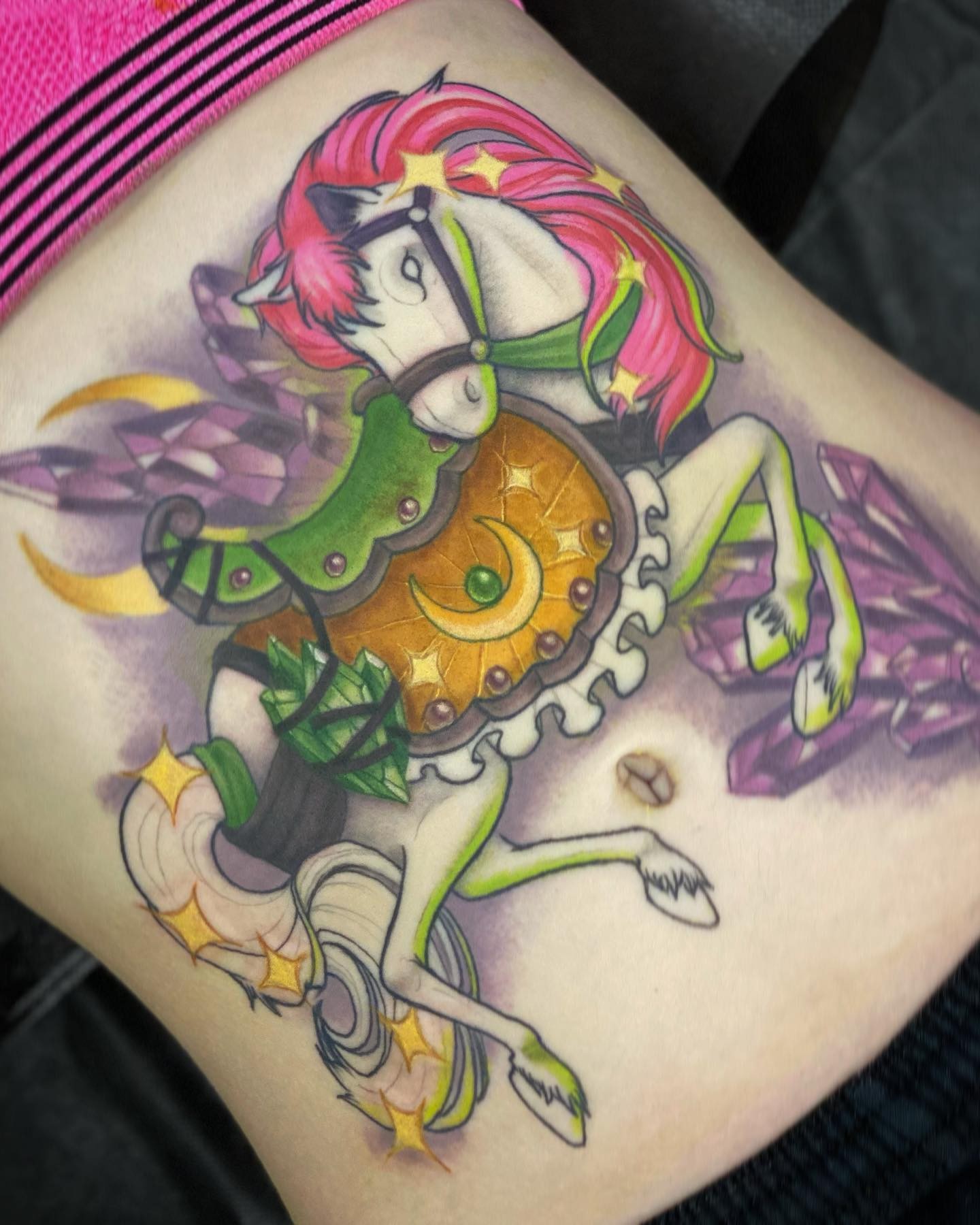 Rainbow Horse Tattoo for Girls