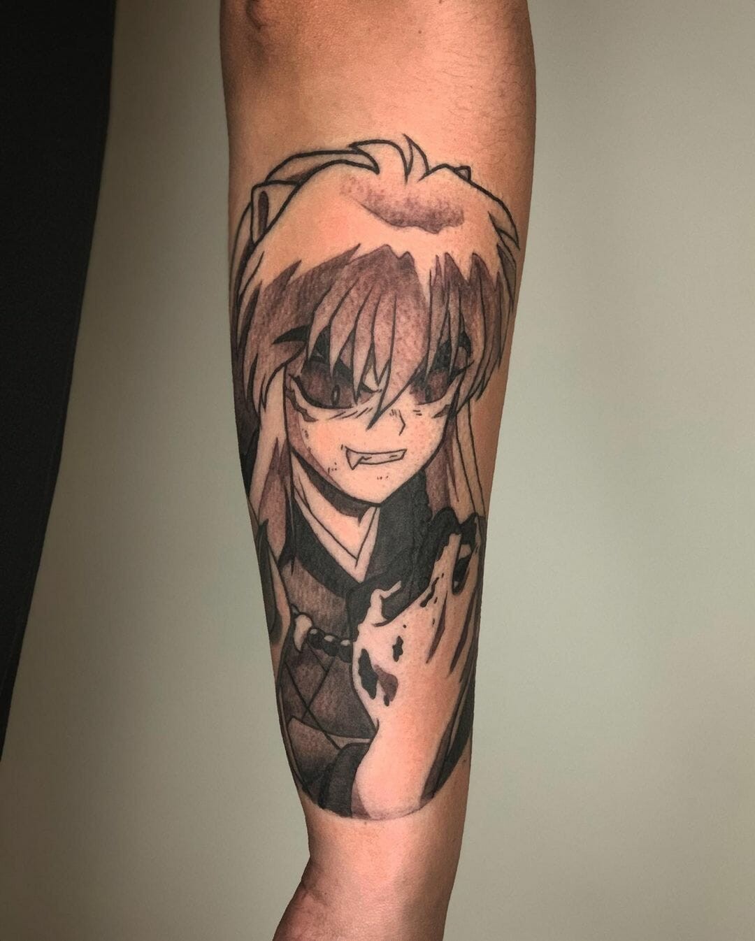 Intense Monochrome Inuyasha Tattoo