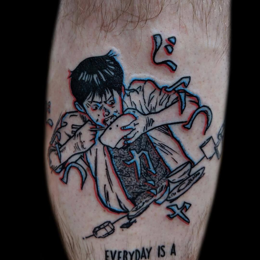 Kaneda Eating Ramen Tattoo