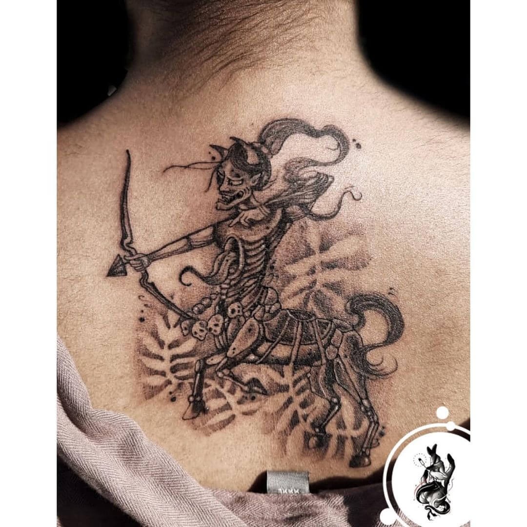 Half Man Sagittarius Tattoo For Sagittarius Men