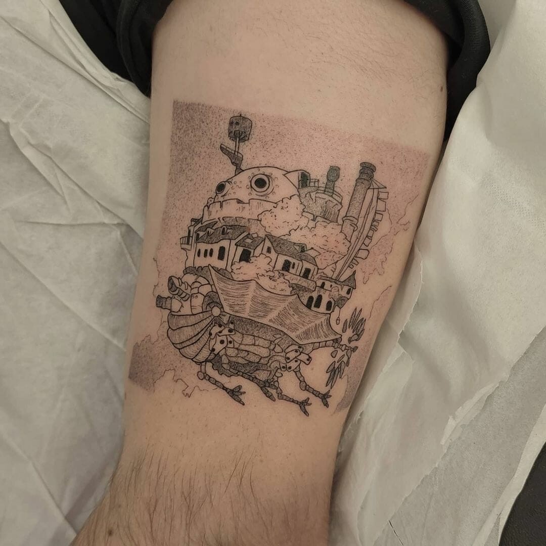 Howl’s Moving Castle Leg Tattoo