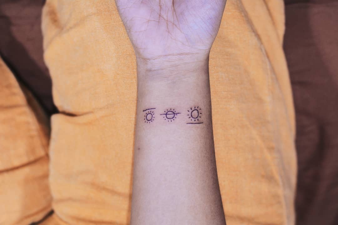 Minimal Sunrise Tattoo