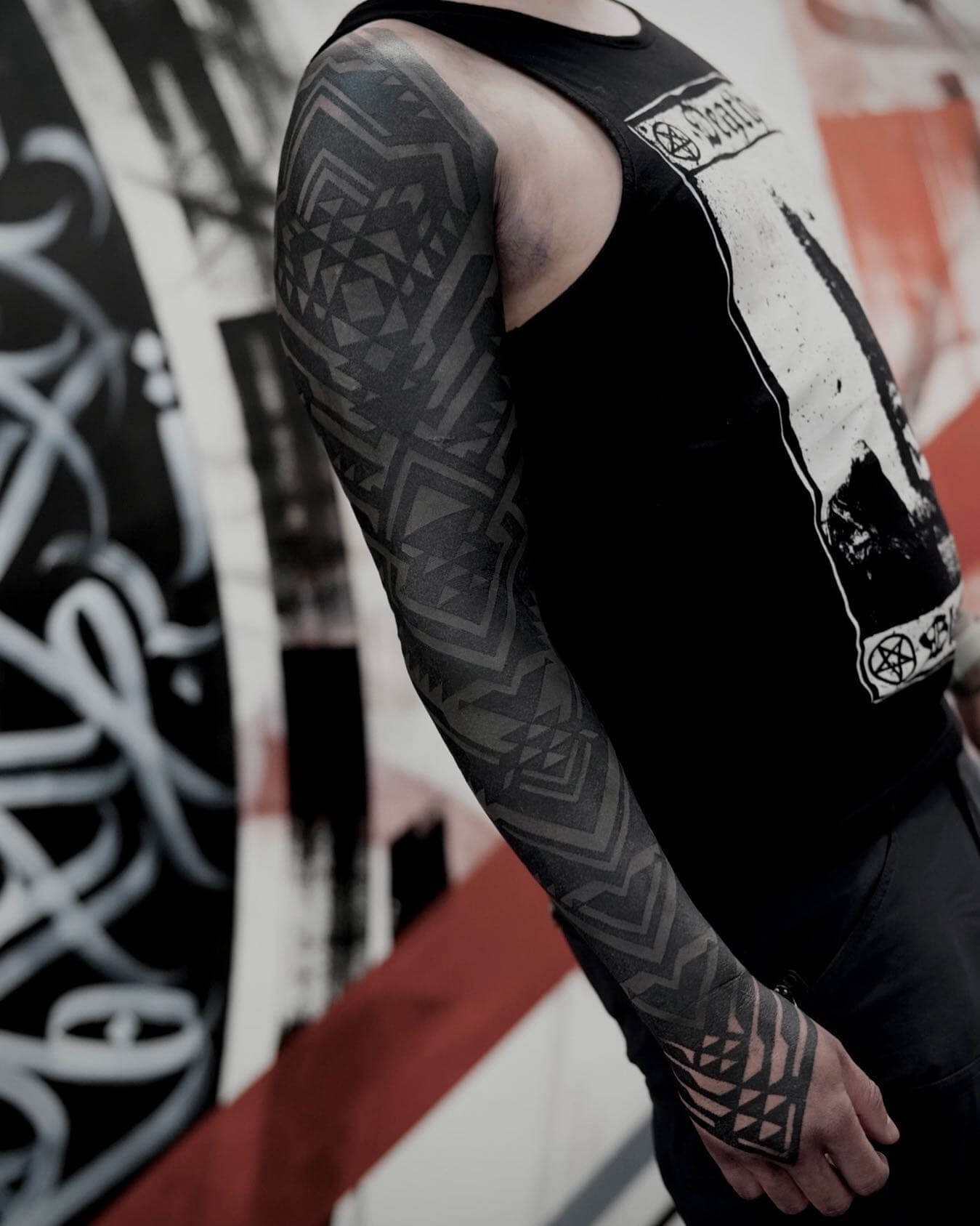 Black On Black Sleeves Tattoo