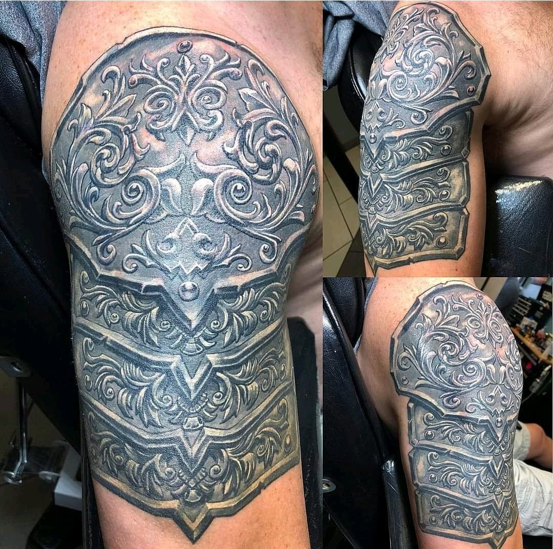 Armour Tattoo Ideas With Filigree Design