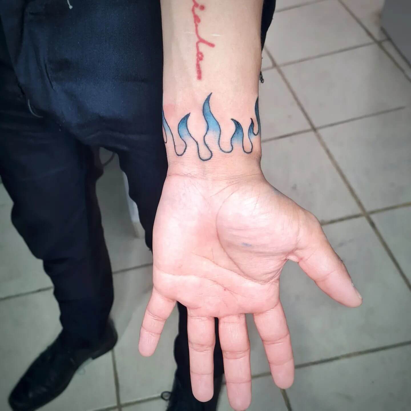 Blue Flames Tattoo