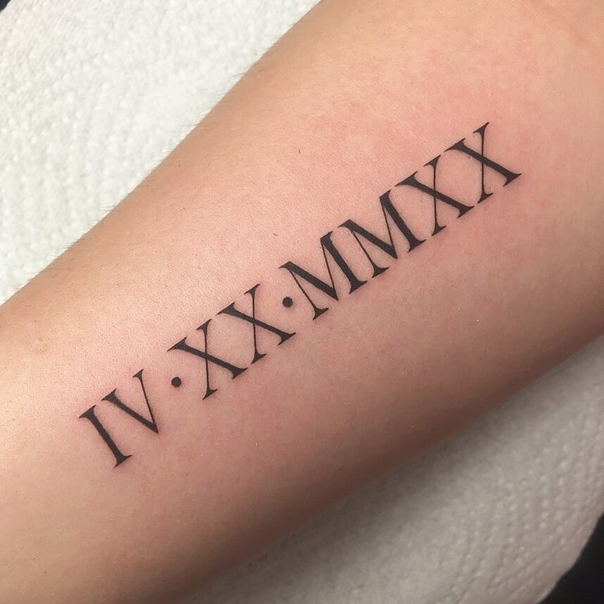 Roman Numeral Date Tattoo