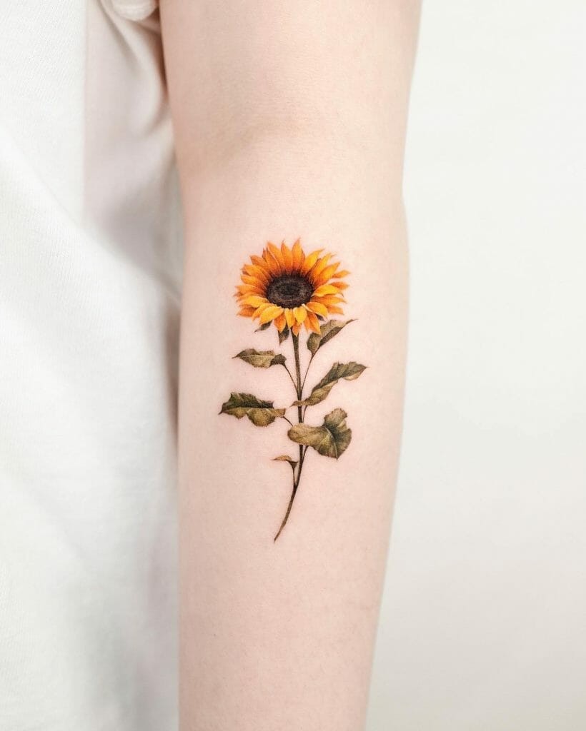 Realistic Sunflower Tattoos