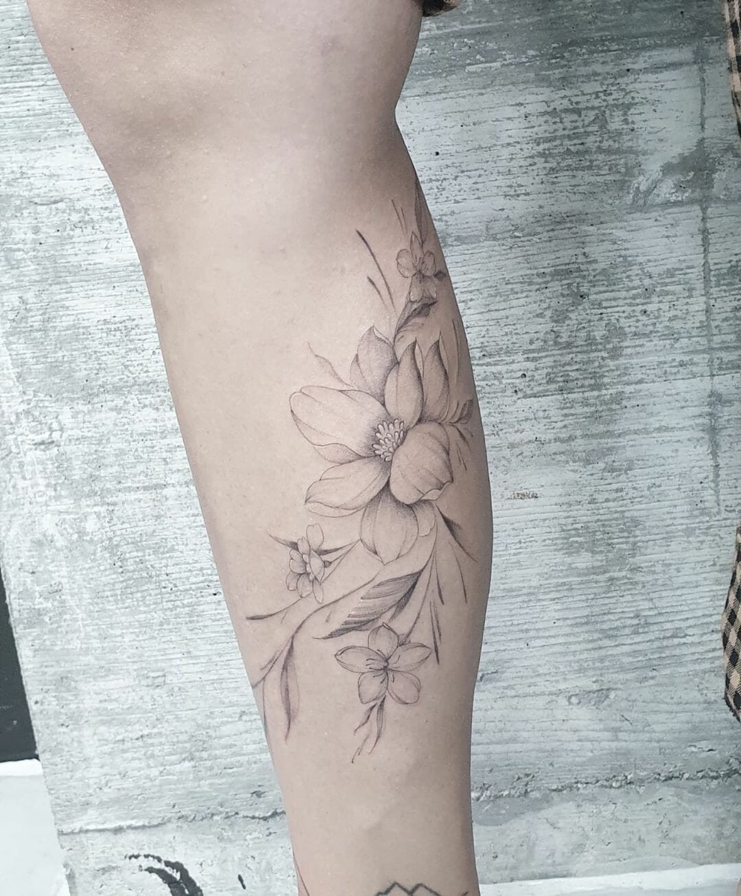 Floral Lower Leg Tattoos