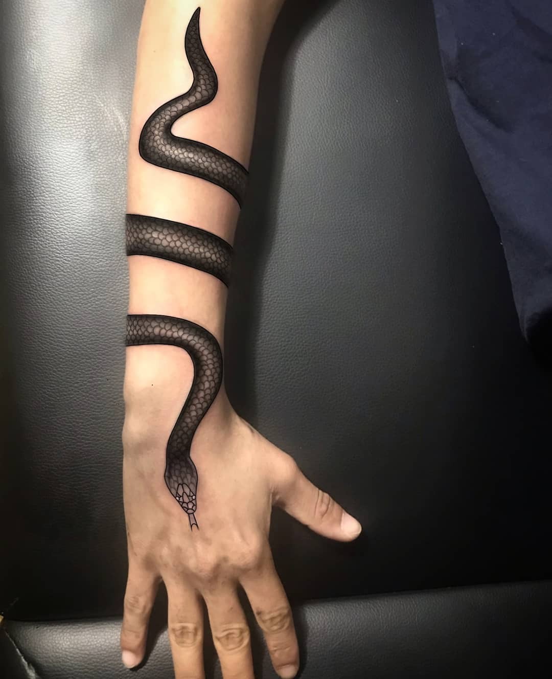 Traditional Black Mamba Tattoo