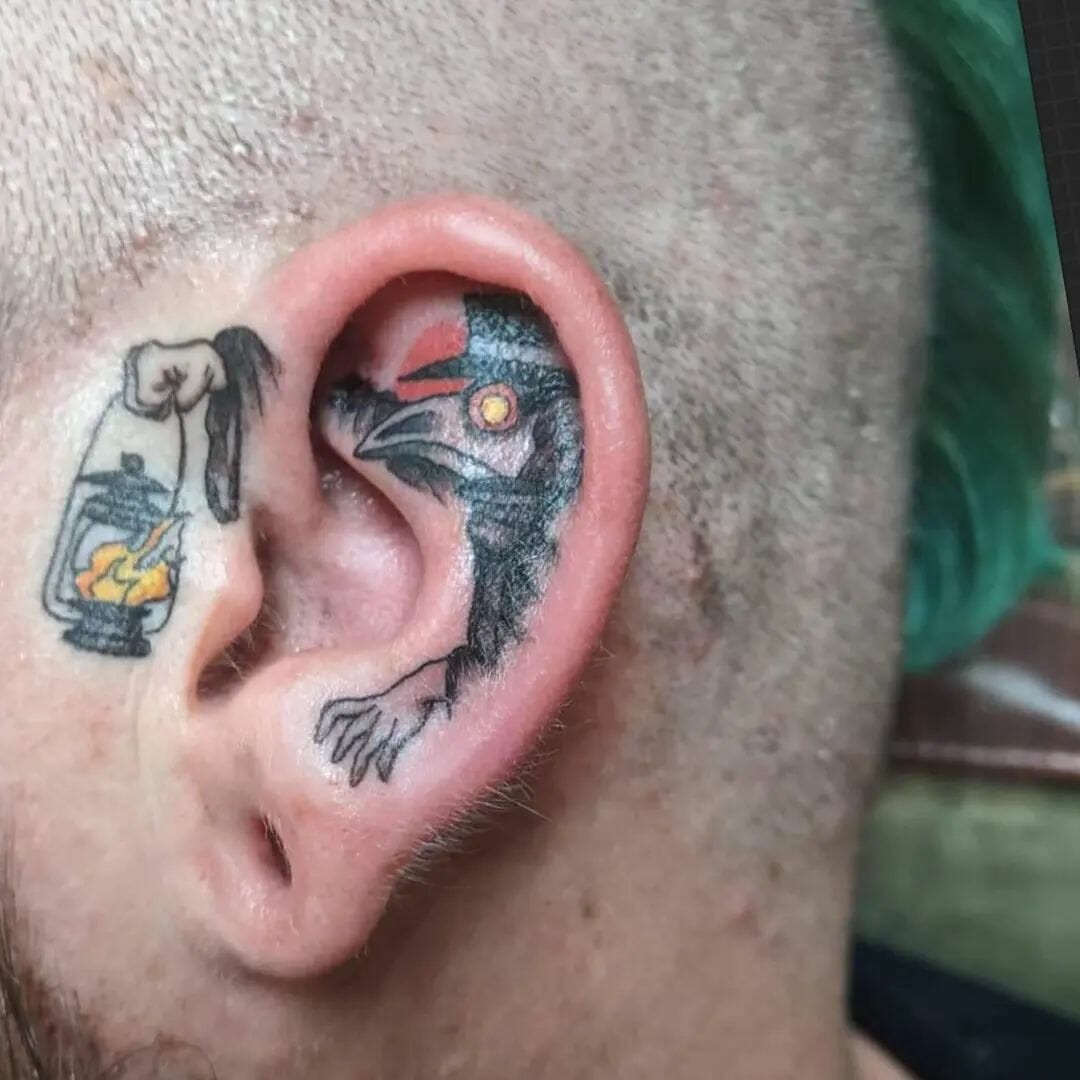 Ear Plague Doctor Tattoo