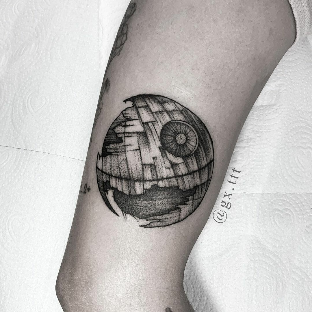 Minimalistic Death Star Tattoo Design To Share Your Love For Star Wars