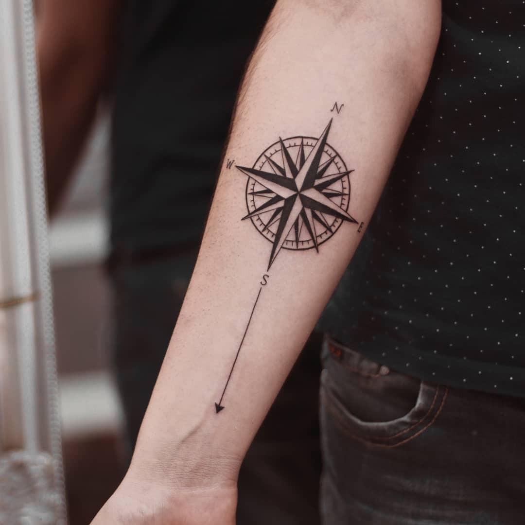 A Prominent Nautical Star Tattoo