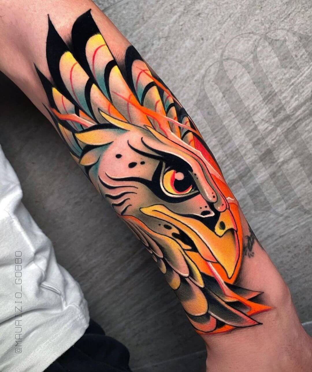 The Bold Eagle Head Plume Tattoo Design