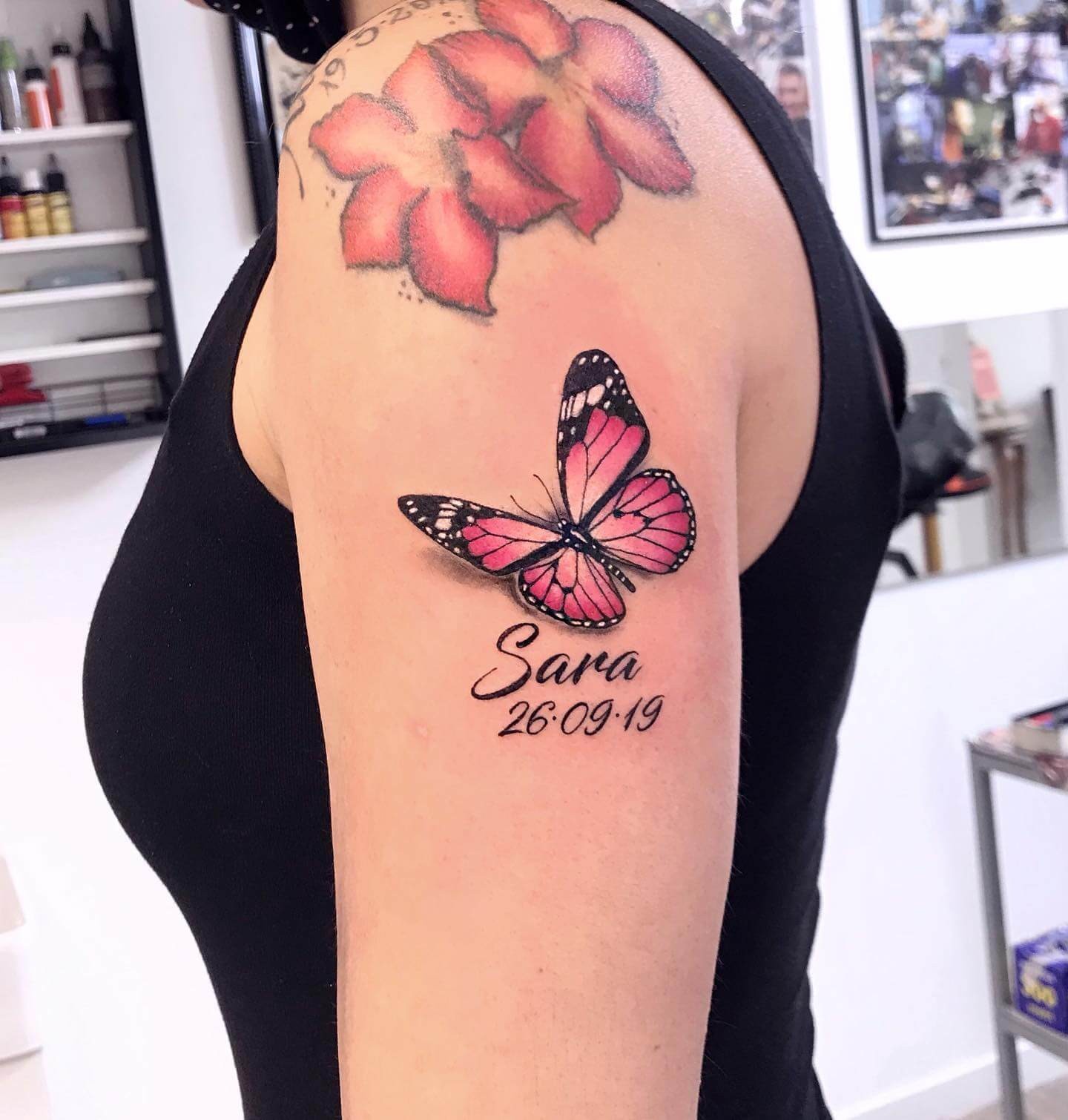 Butterfly Kids Name Tattoo