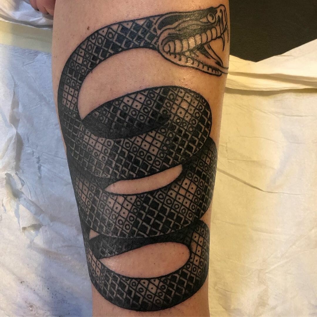 Geometric Dont Tread On Me Tattoo