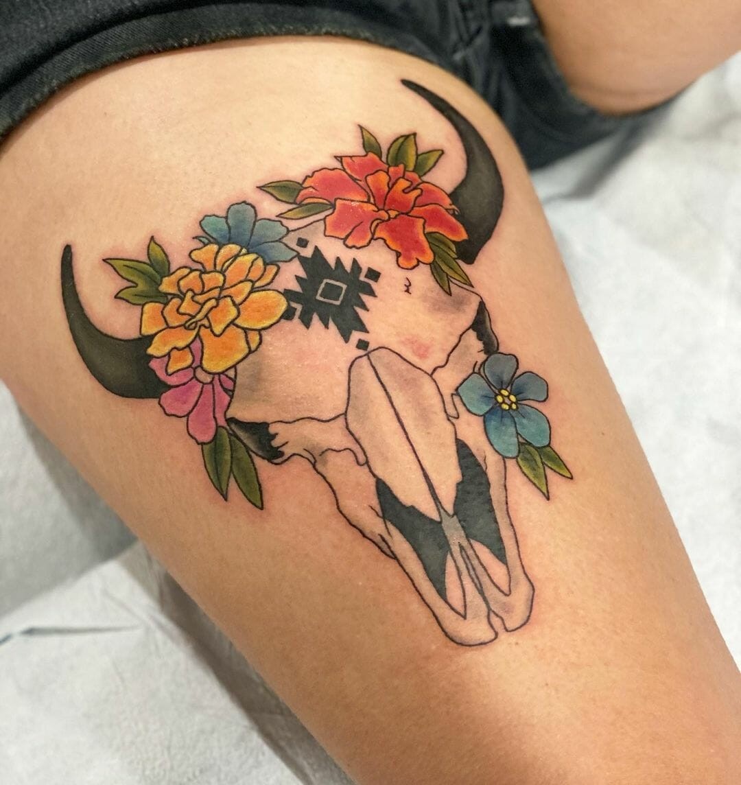 Bison Skull Tattoo