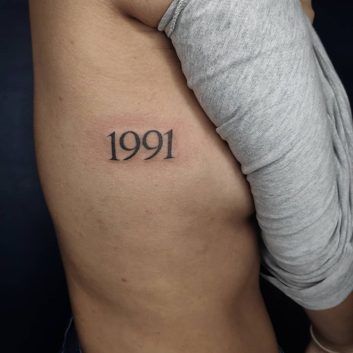 1991 Birth Year Side Chest Tattoos