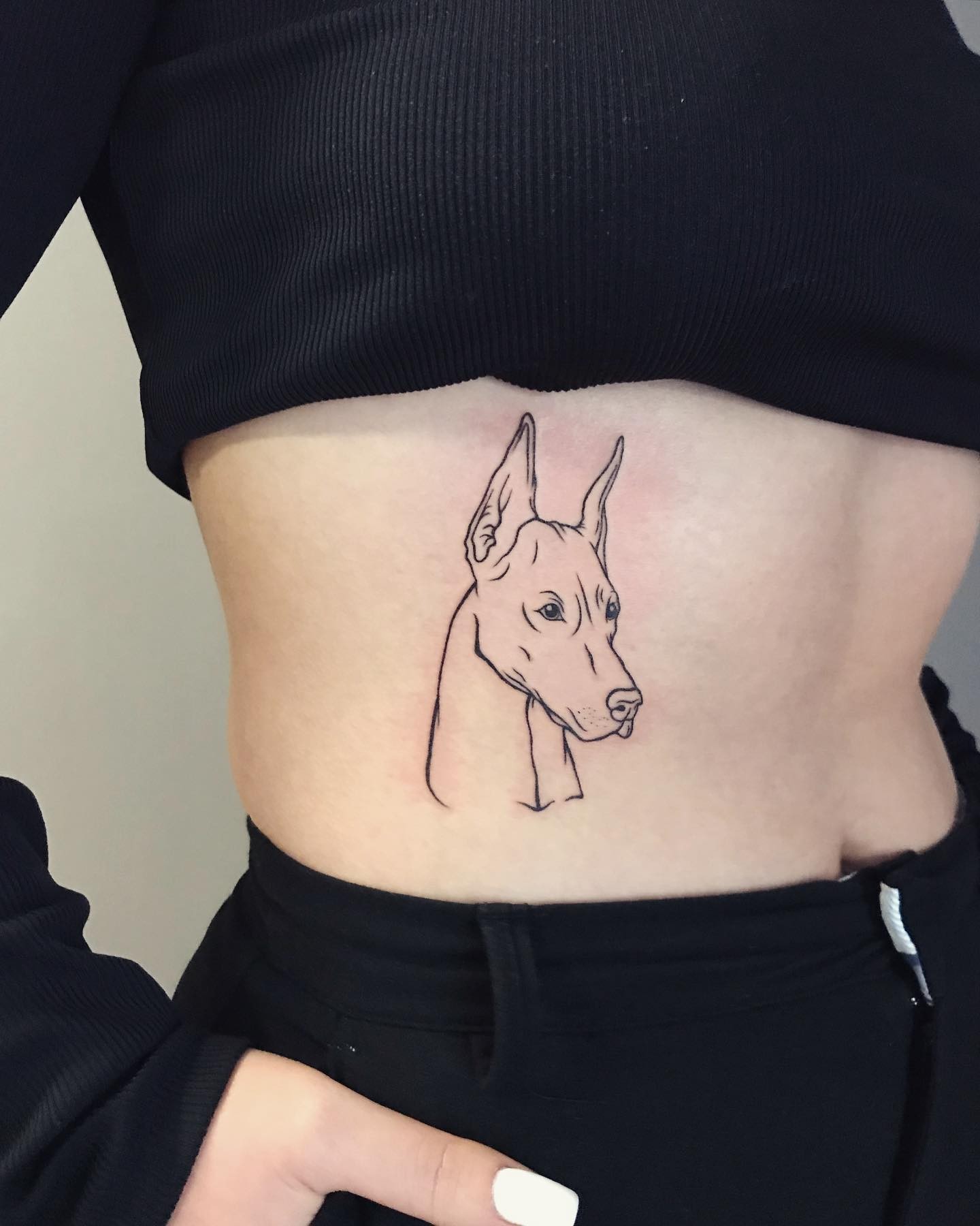 Simple Doberman’s Head Tattoo