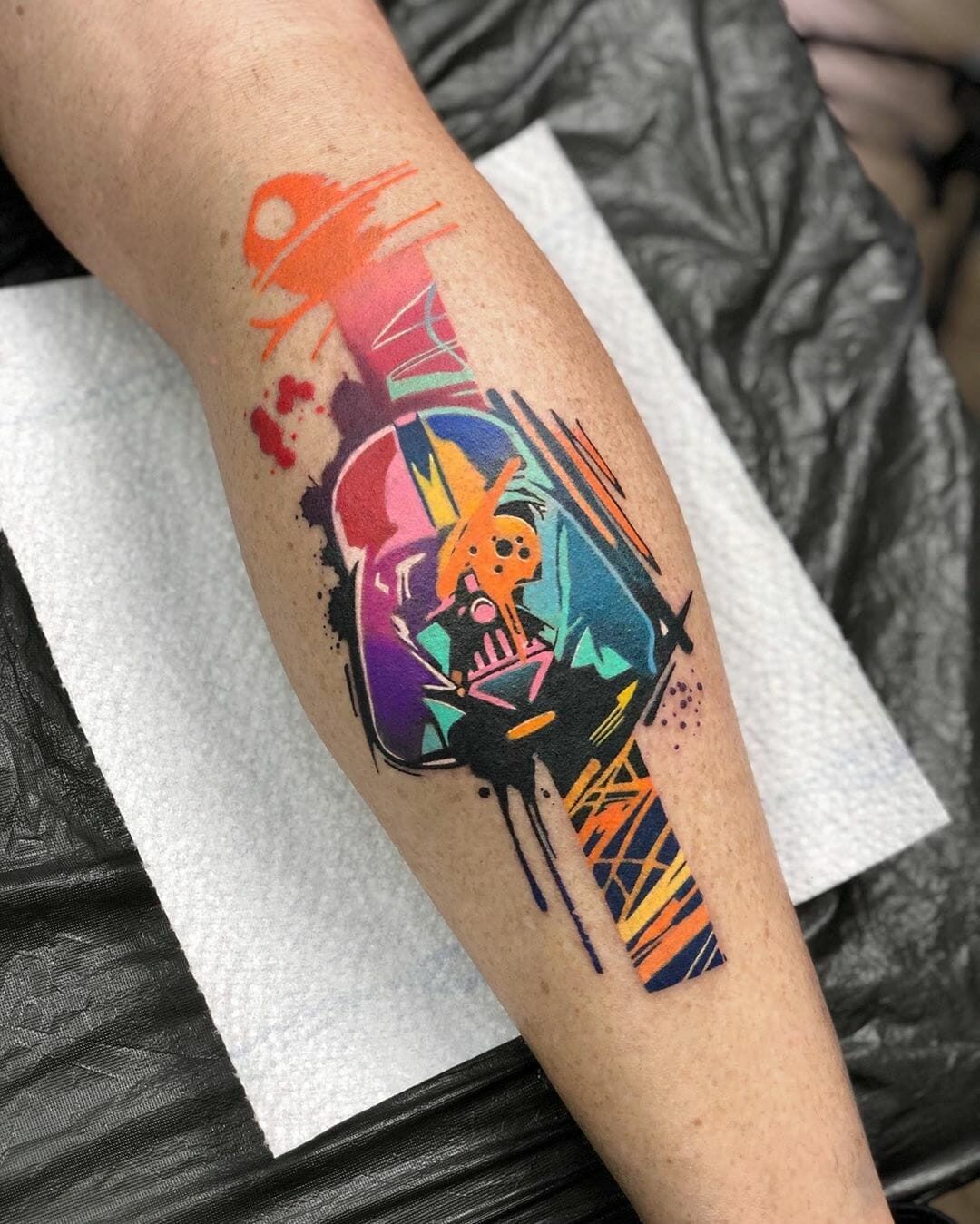 Watercolor Darth Vader Tattoos