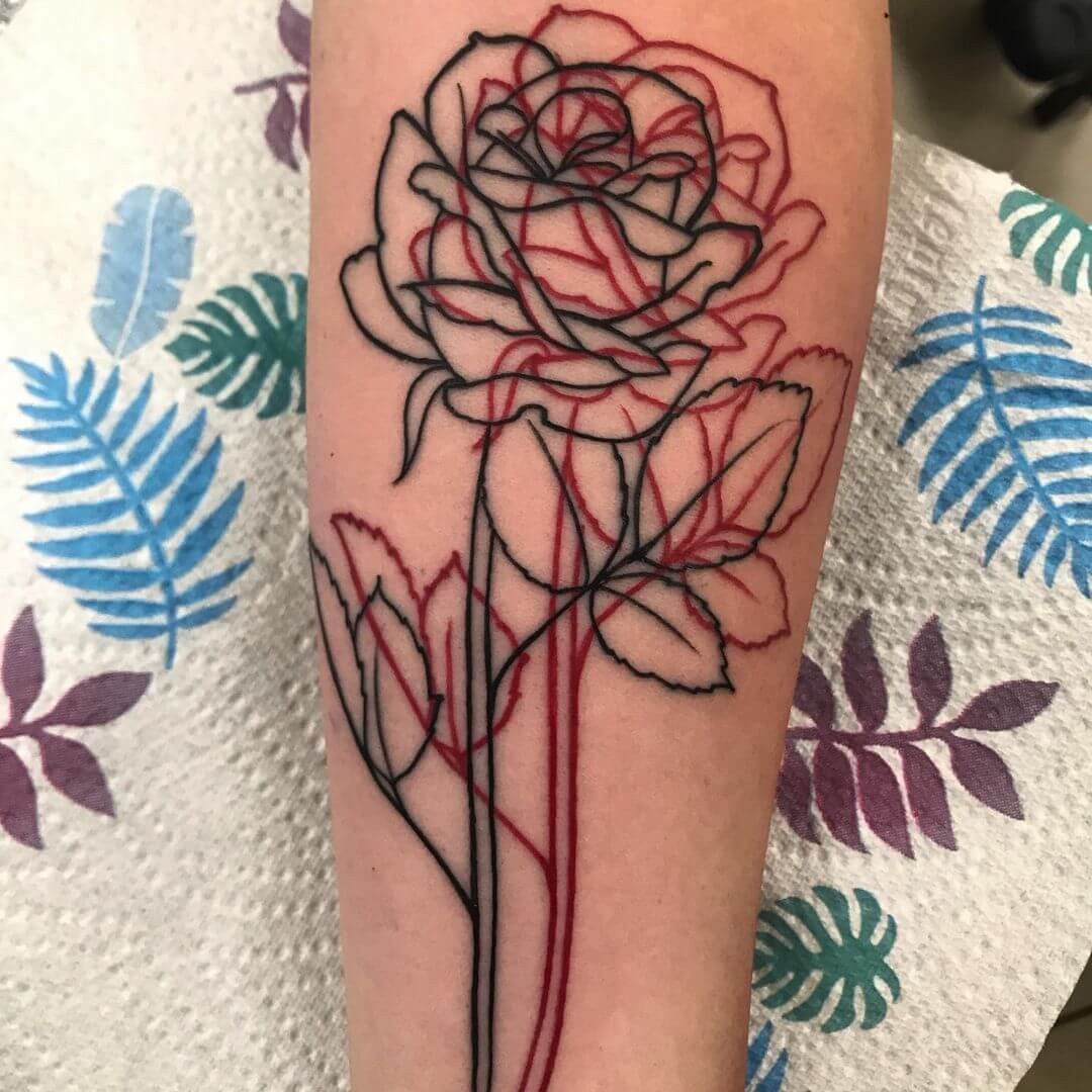 Trippy Rose Abstract Tattoo