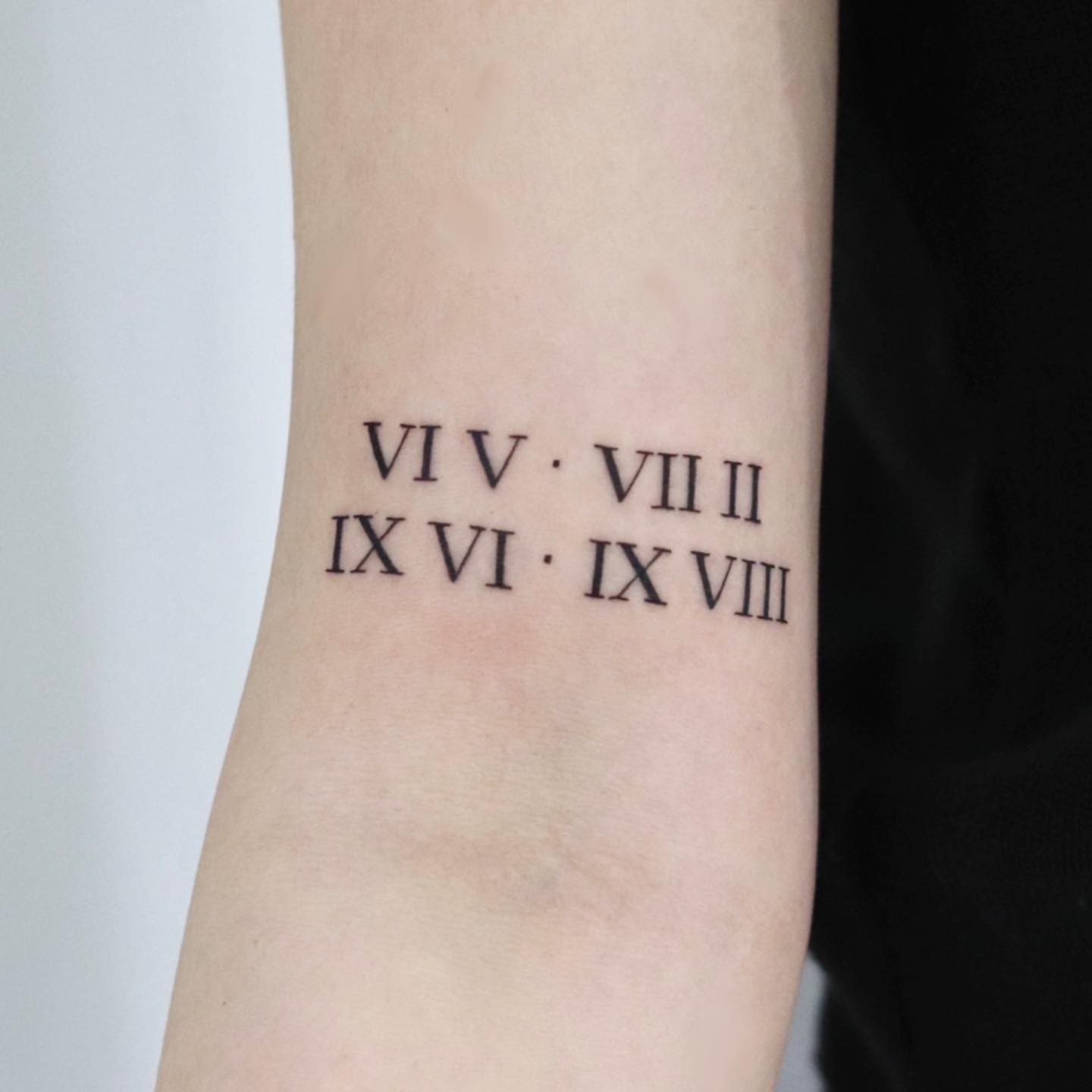 Roman Numbers Tattoo Design In Old English Lettering