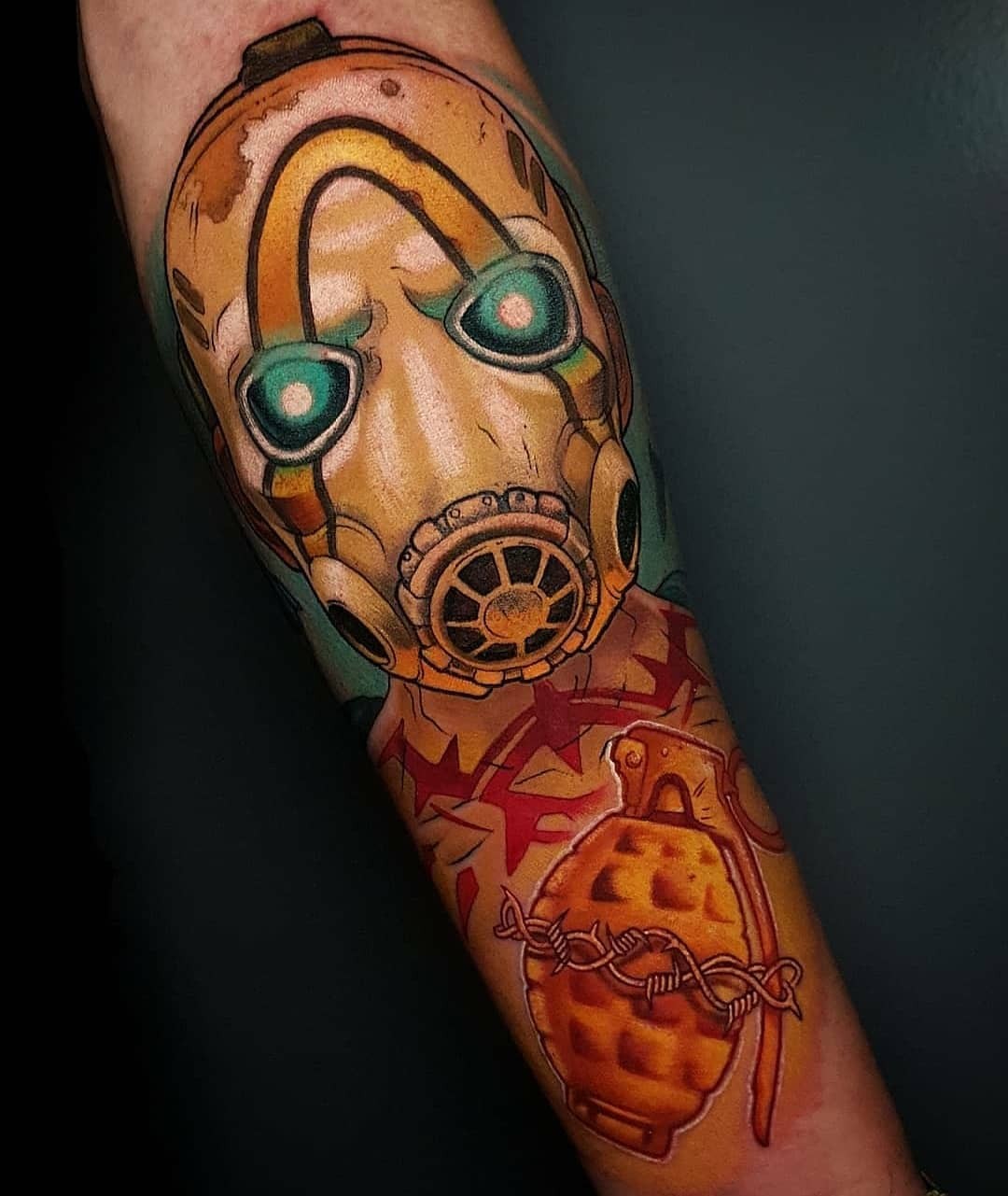 Awesome Full Color Borderlands Tattoos Borderlands Sleeve Tattoo Design Bright Colors