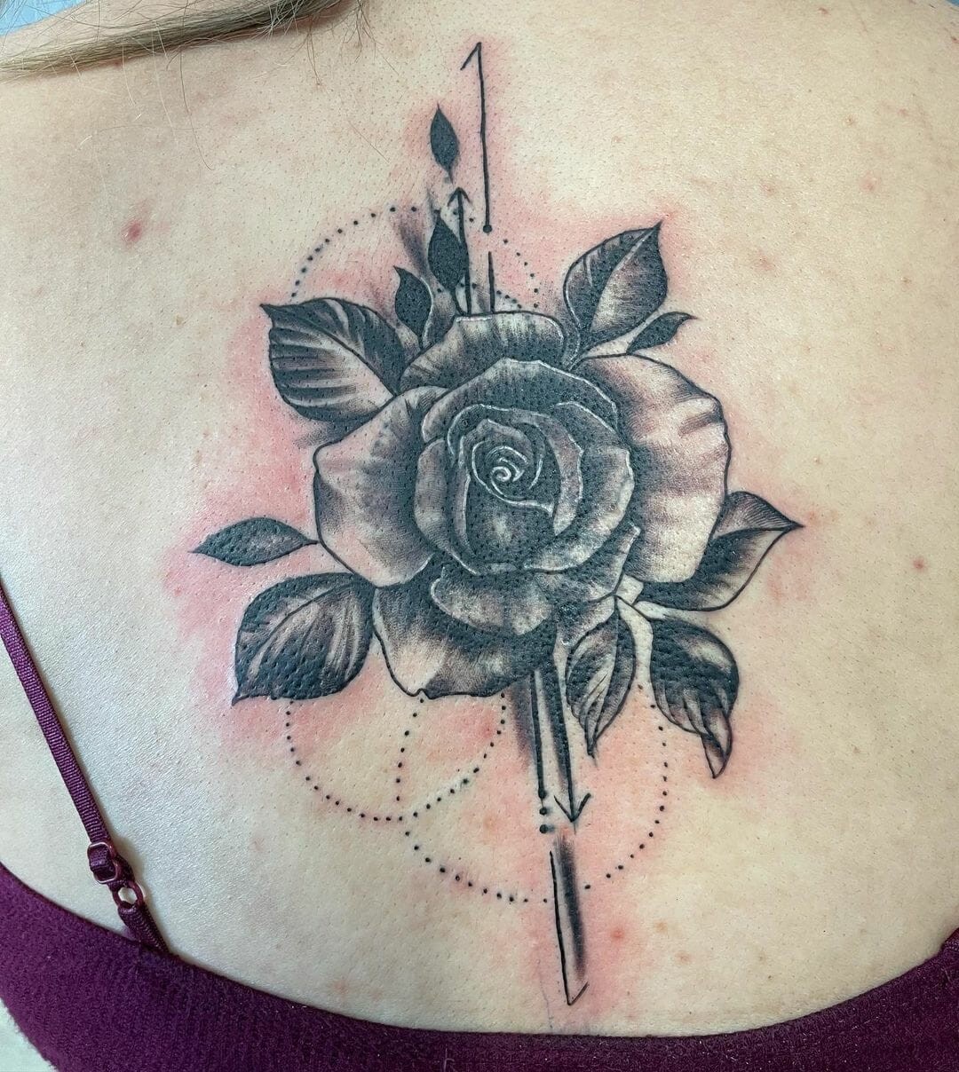 Black and White Rose Tattoo