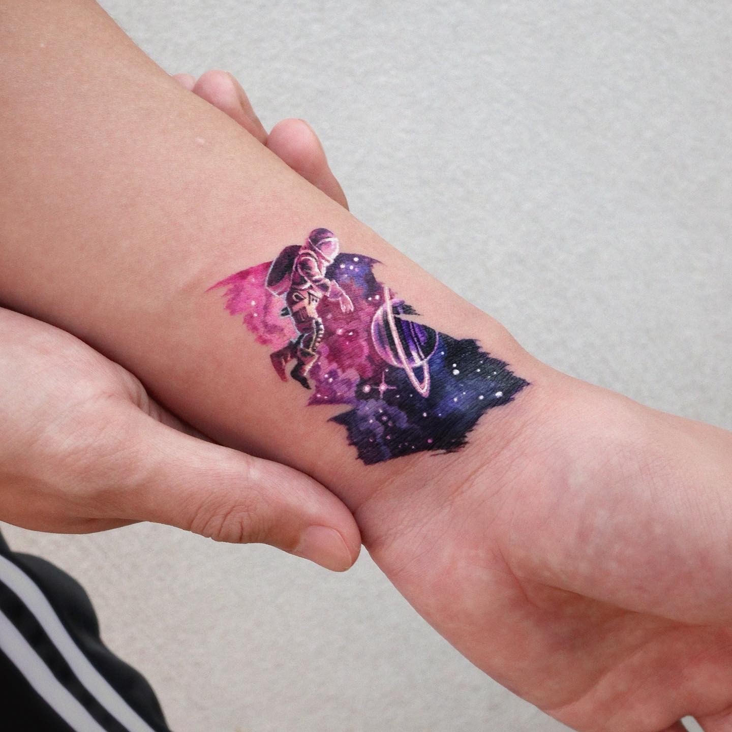 Watercolour Outer Space Tattoo Ideas For Guys