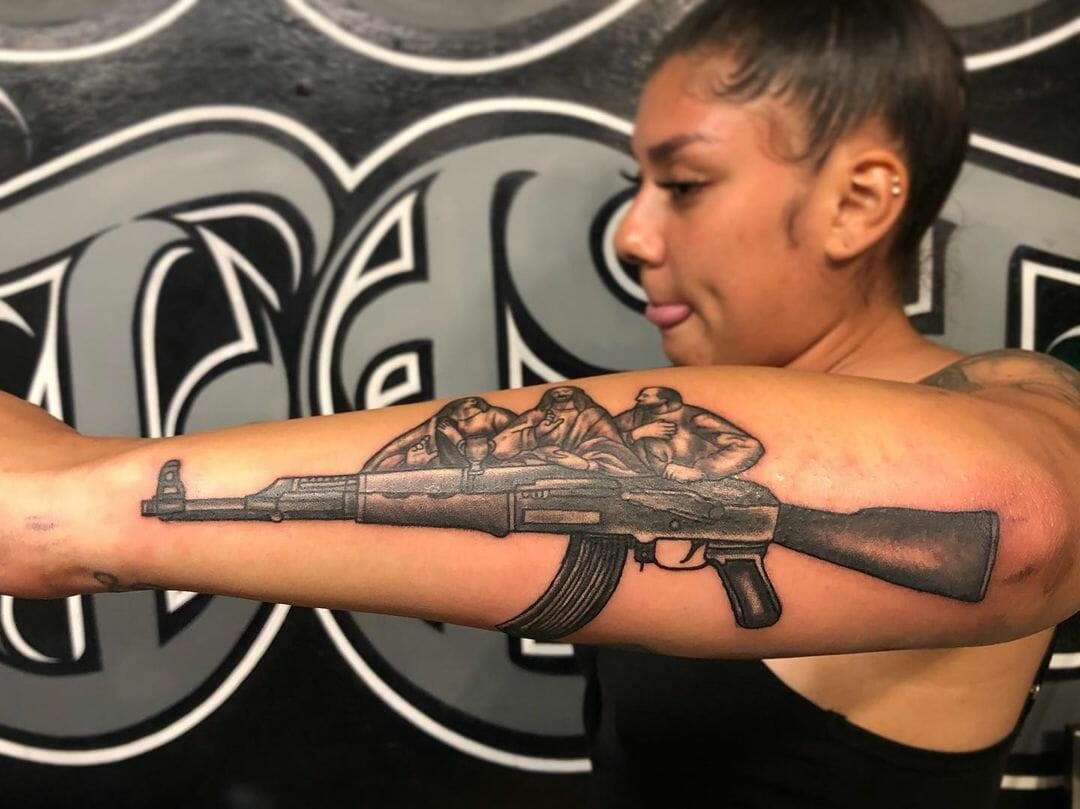 Last Supper Tattoo With Weapon