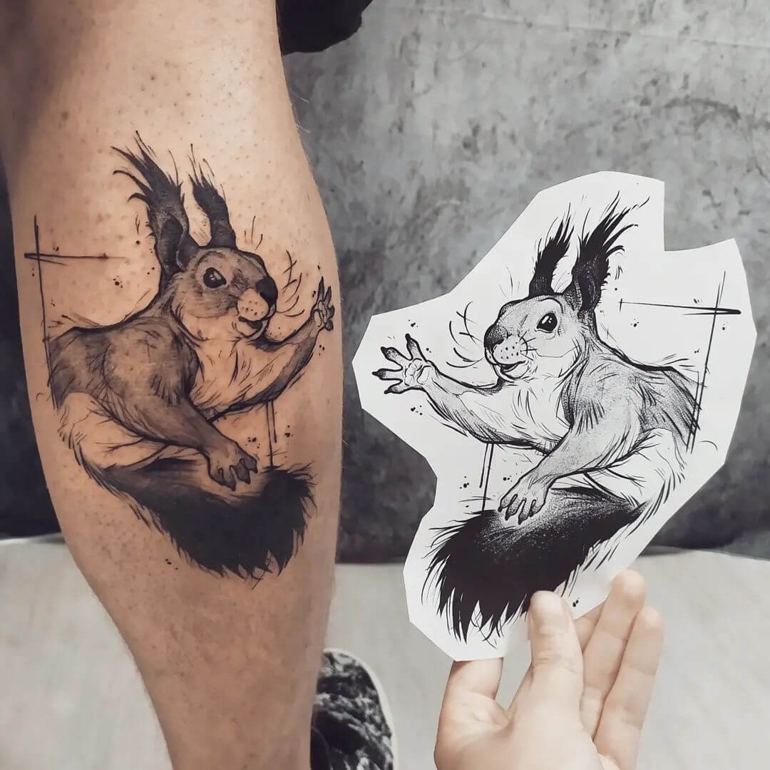 Playful Squirrel Tattoo