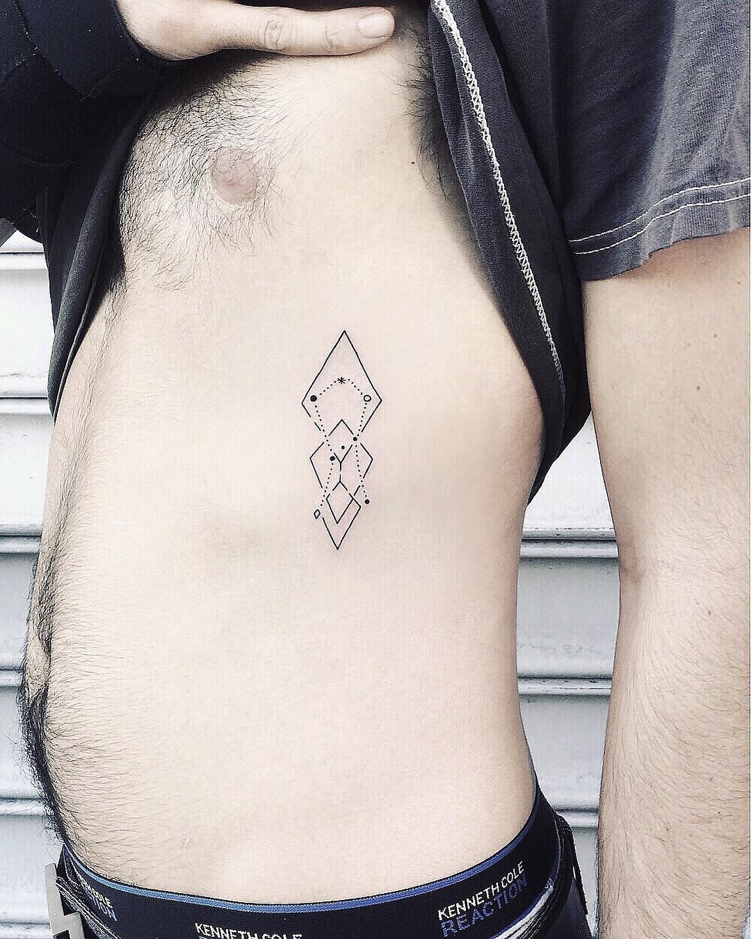 The Cool Minimalist Orion Tattoo With Geometric Border