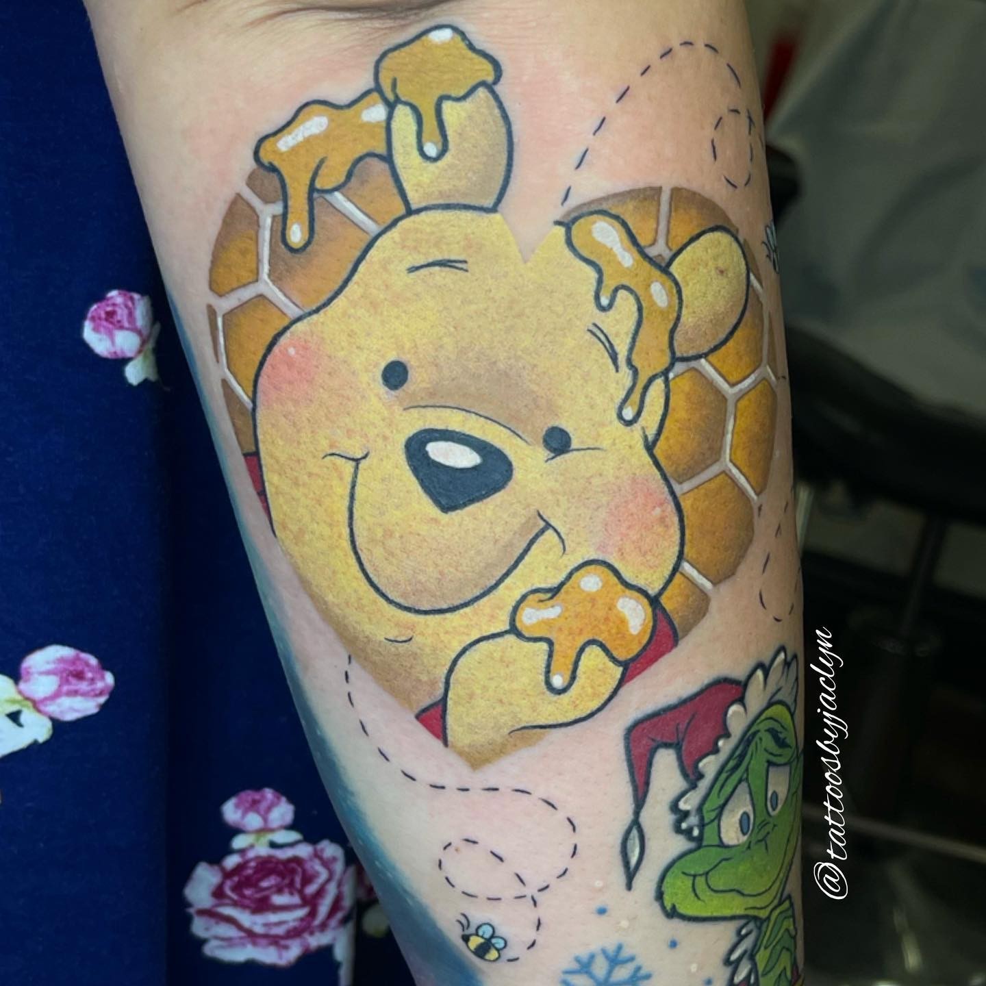 Pooh Bear Heart Of Honey Pot Tattoo