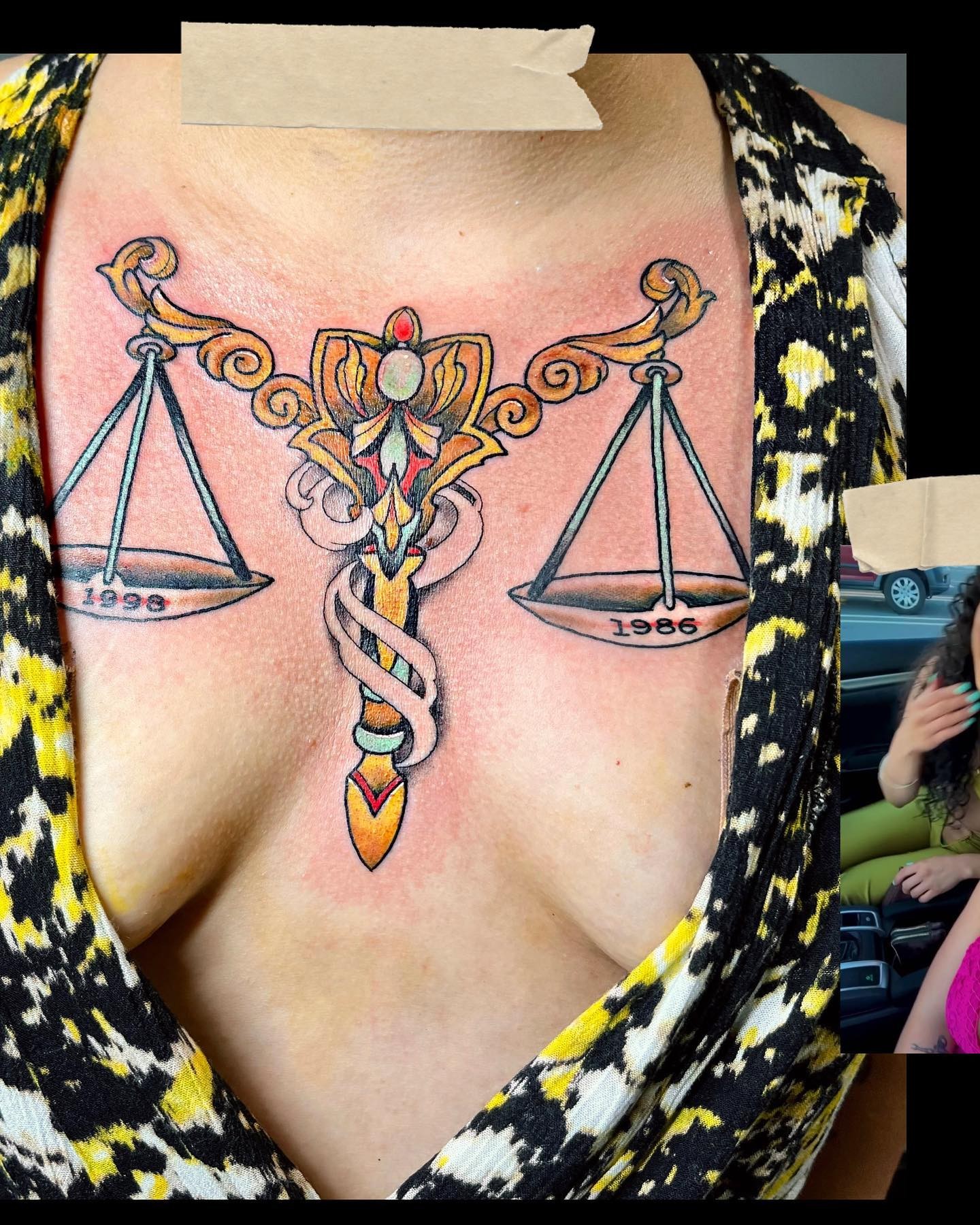 Gigantic Libra Chest Tattoo